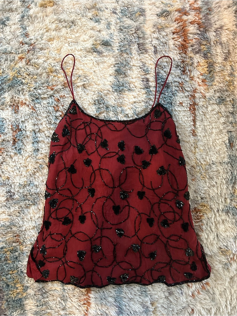 Vintage silk beaded cami